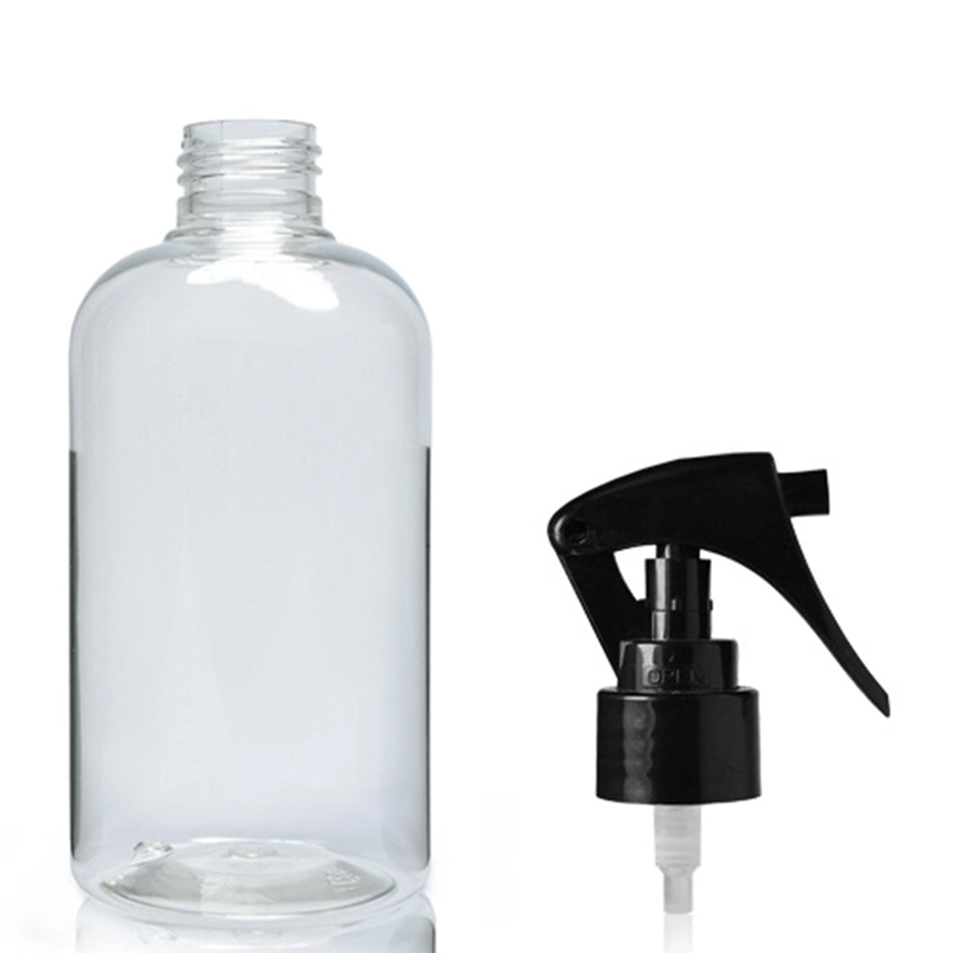 Clear Short Bottle & 24mm Mini Trigger Spray 250ml
