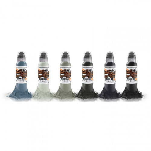 Complete Set of 6 World Famous Ink Poch's Muted Storms Set 30ml (1oz) - Ink Stop Consumables