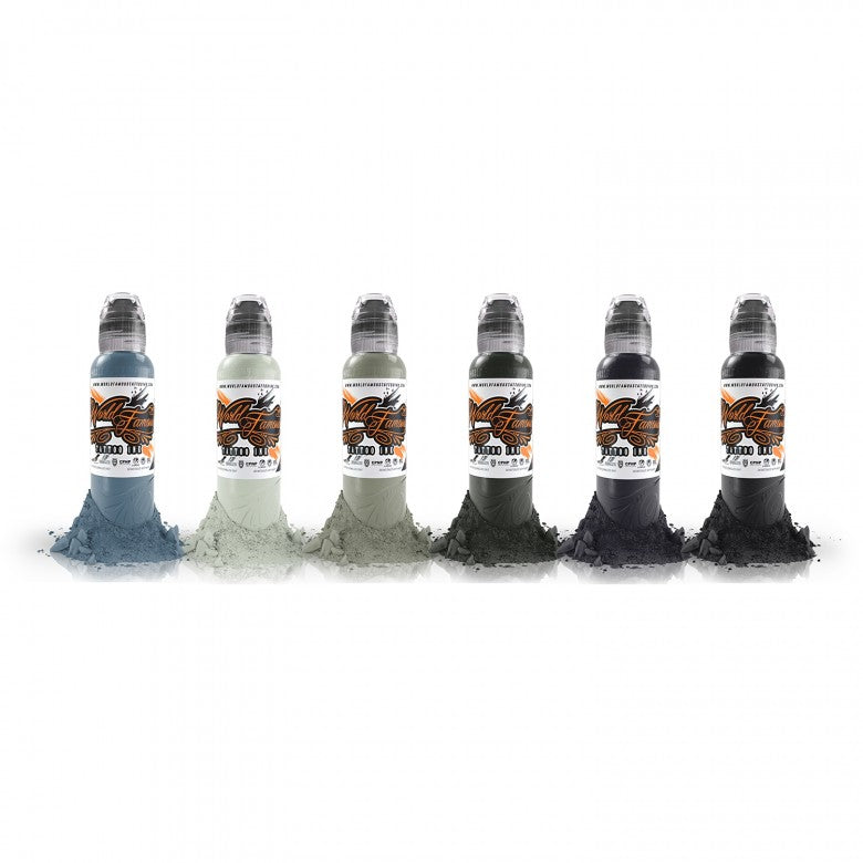 Complete Set of 6 World Famous Ink Poch's Muted Storms Set 30ml (1oz) - Ink Stop Consumables