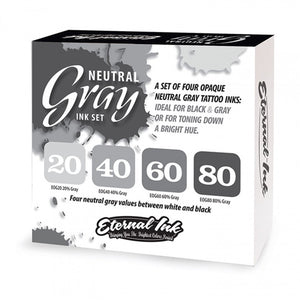 Complete Set of 4 Eternal Ink Neutral Grey 30ml (1oz) - Ink Stop Consumables