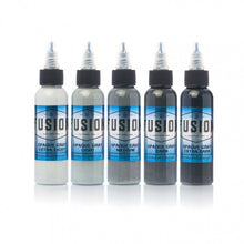 Load image into Gallery viewer, Complete Set of 5 Fusion Ink Opaque Gray Set 1oz - Ink Stop Consumables