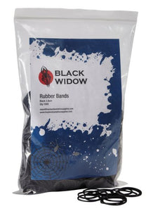BLACK WIDOW RUBBER BANDS - BLACK 2.8CM