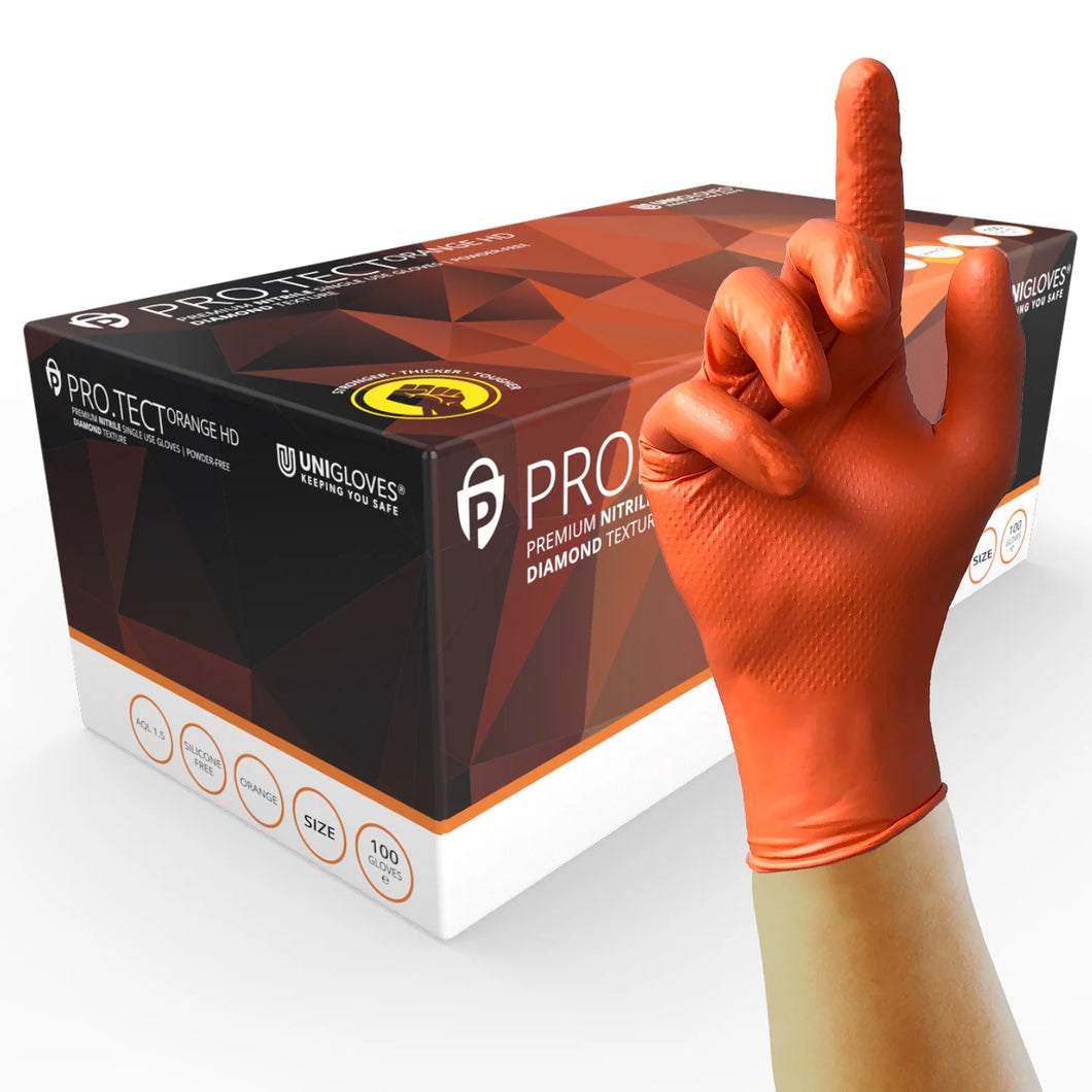 Unigloves PRO.TECT Orange HD Diamond Texture