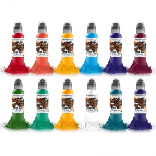 Complete Set of 12 World Famous Ink Primary Colour Set #3 30ml (1oz) - Ink Stop Consumables