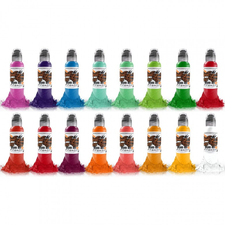 Complete Set of 16 World Famous Ink Master Mike Asian Colour Set 30ml (1oz) - Ink Stop Consumables