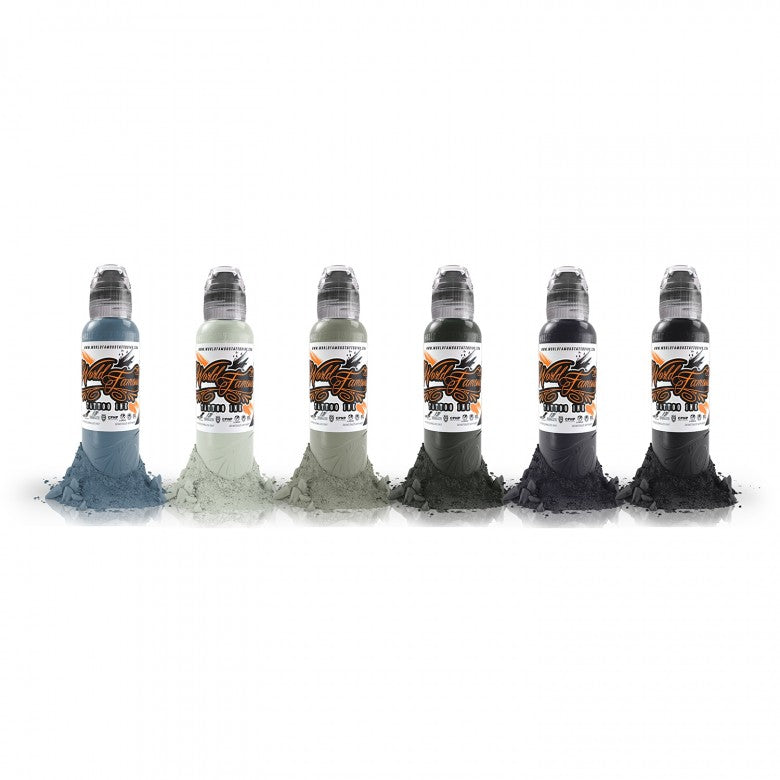 Complete Set of 6 World Famous Ink Poch's Muted Storms Set 30ml (1oz) - Ink Stop Consumables