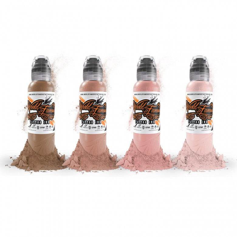 Complete Set of 4 World Famous Ink Maks Kornev's Pink Skintone Set 30ml 1(oz) - Ink Stop Consumables