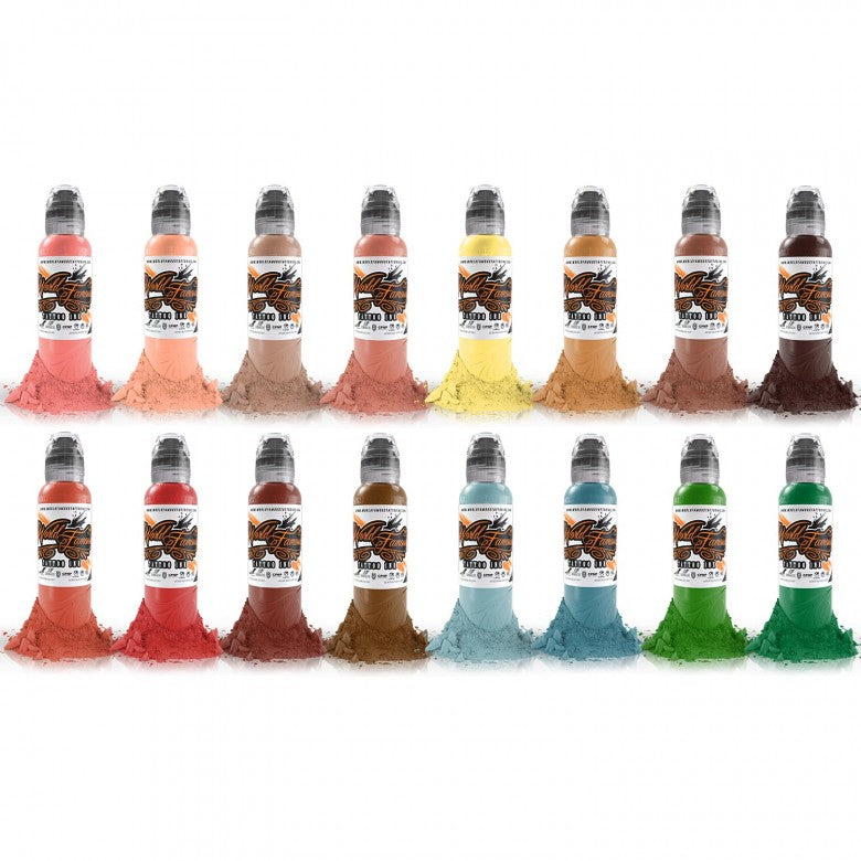 Complete Set of 16 World Famous Ink Oleg Shepelenko Colour Realism Set 30ml (1oz) - Ink Stop Consumables