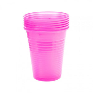 Pack of 100 Pink Plastic Cups - Ink Stop Consumables