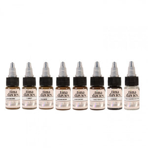 Perma Blend - Tina Davies' I Love Ink Eyebrow Collection - Complete Set of 8 Bottles (15ml) + Colour Chart - Ink Stop Consumables