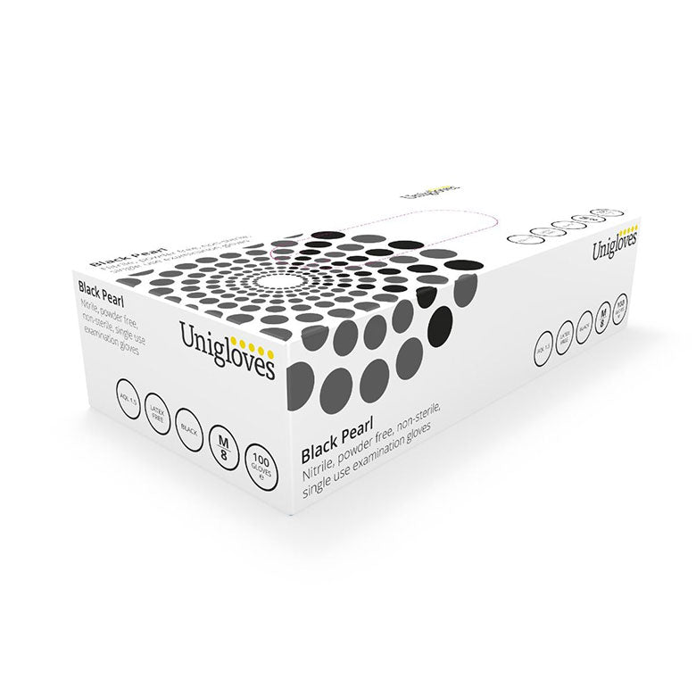Unigloves Black Pearl Nitrile Gloves - Ink Stop Consumables
