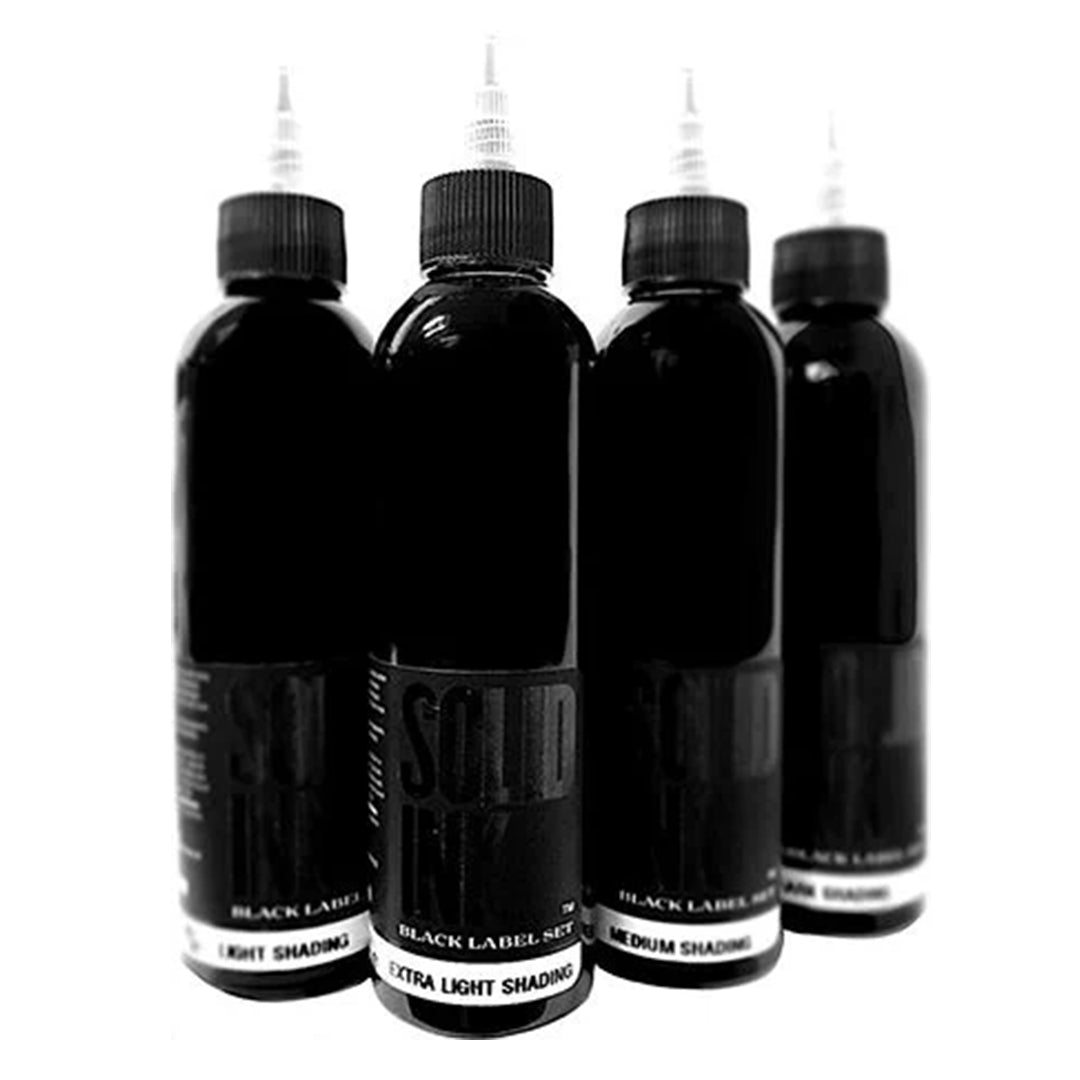 SOLID INK 1OZ BLACK LABEL G/WASH SET (4)– Ink Stop