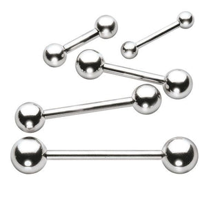 SURGICAL STEEL BARBELL STRAIGHT (PACKS OF 10)