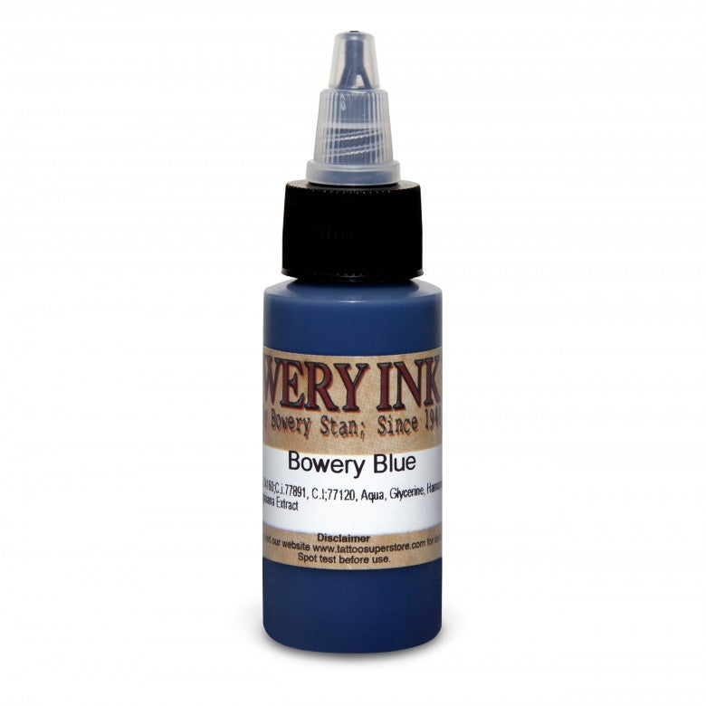 Intenze Bowery Ink by Stan Moskowitz Blue 30ml (1oz) - Ink Stop Consumables