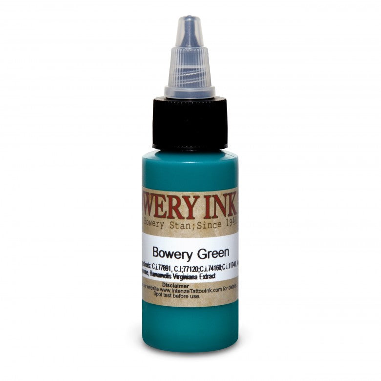 Intenze Bowery Ink by Stan Moskowitz Green 30ml - Ink Stop Consumables