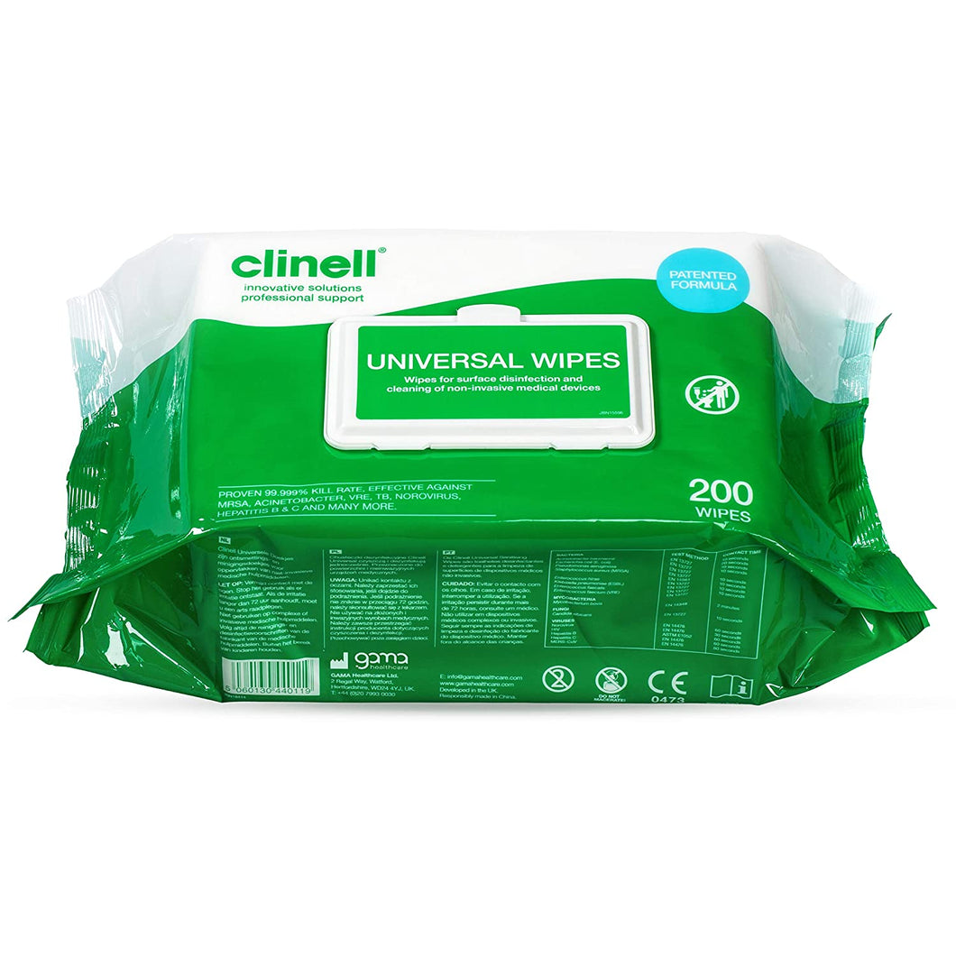 CLINELL UNIVERSAL SANITISING WIPES (200)