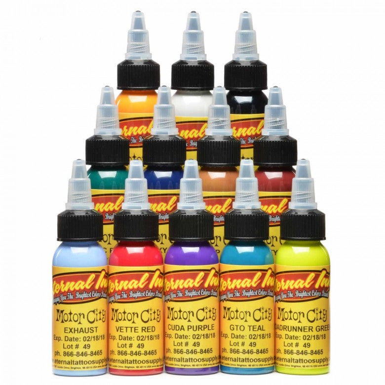 Complete Set of 12 Eternal Ink Motor City Set 30ml (1oz) - Ink Stop Consumables