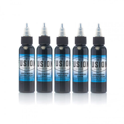 Complete Set of 5 Fusion Ink Grey Shading Washes 2oz - Ink Stop Consumables