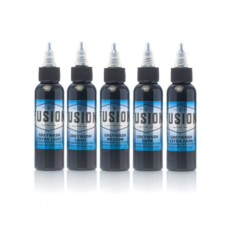 Complete Set of 5 Fusion Ink Grey Shading Washes 2oz - Ink Stop Consumables