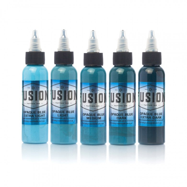Complete Set of 5 Fusion Ink Opaque Blue - Ink Stop Consumables