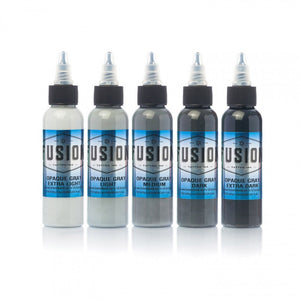 Complete Set of 5 Fusion Ink Opaque Gray Set 1oz - Ink Stop Consumables