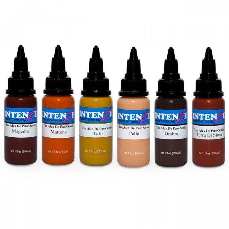 Complete Set of 6 Intenze Ink Alex De Pase - Advanced Fleshtone Series 30ml (1oz) - Ink Stop Consumables