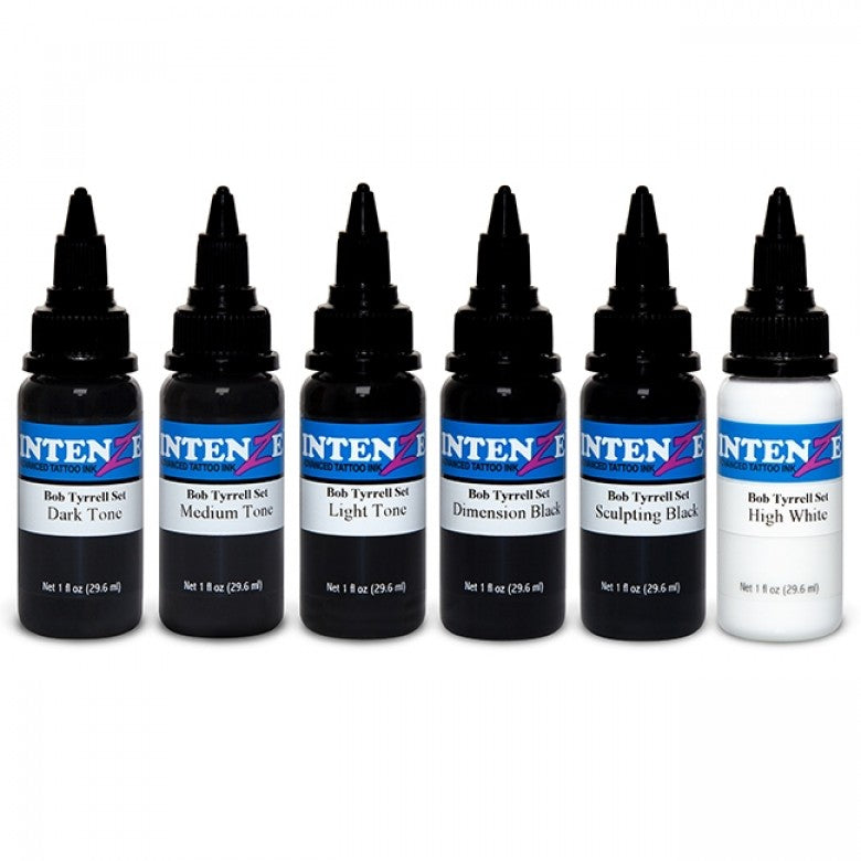 Complete Set of 6 Intenze Ink Bob Tyrrell Colours 30ml (1oz) - Ink Stop Consumables