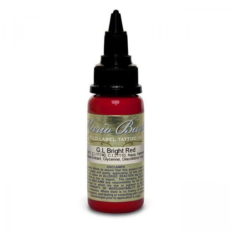 Intenze Ink Mario Barth Gold Label Bright Red 30ml (1oz) - Ink Stop Consumables