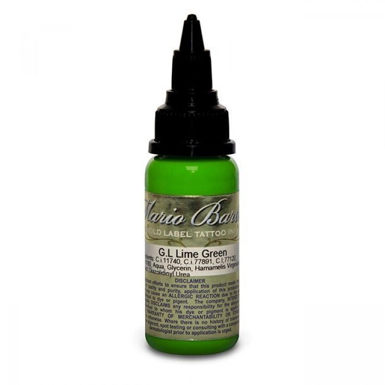 Intenze Ink Mario Barth Gold Label Lime Green 30ml (1oz) - Ink Stop Consumables