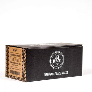Jet Black - Disposable Face Masks - Black - 50 Pack