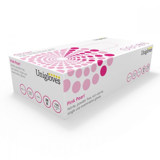 UNIGLOVES PINK PEARL NITRILE GLOVES