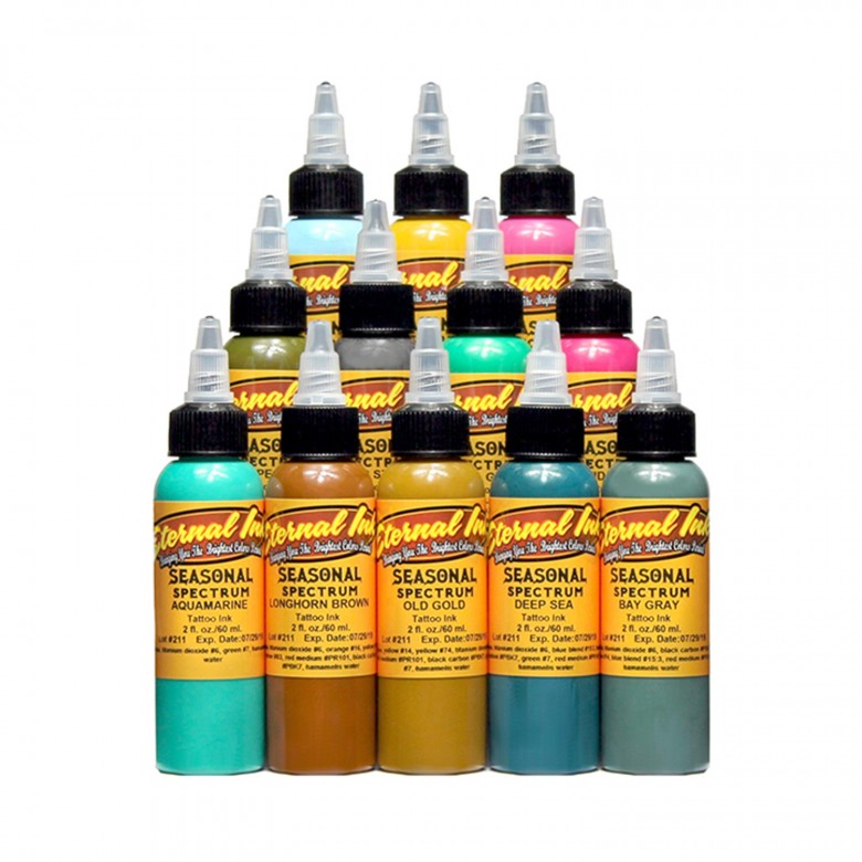 Complete Set of 12 Eternal Ink Chukes Seasonal Spectrum Set 30ml (1oz) - Ink Stop Consumables