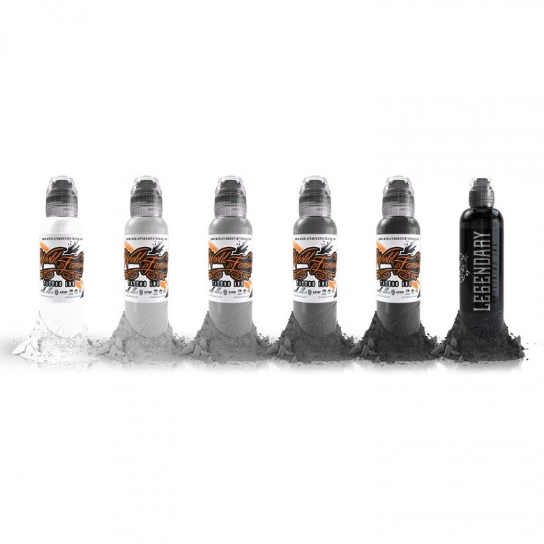 Complete Set of 6 World Famous Ink Nuno Feio's Graveyart Set 120ml (4oz) - Ink Stop Consumables