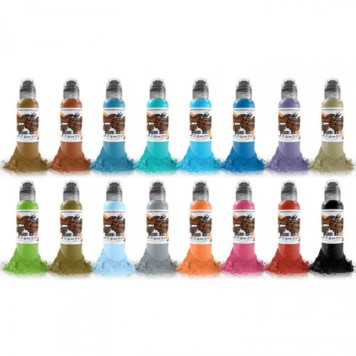 Complete Set of 16 World Famous Ink Sixteen Colour Set #2 30ml (1oz) - Ink Stop Consumables