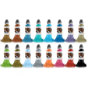 Complete Set of 16 World Famous Ink Sixteen Colour Set #2 30ml (1oz) - Ink Stop Consumables