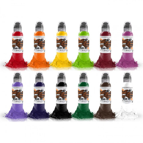Complete Set of 12 World Famous Ink Primary Colour Set #1 30ml (1oz) - Ink Stop Consumables